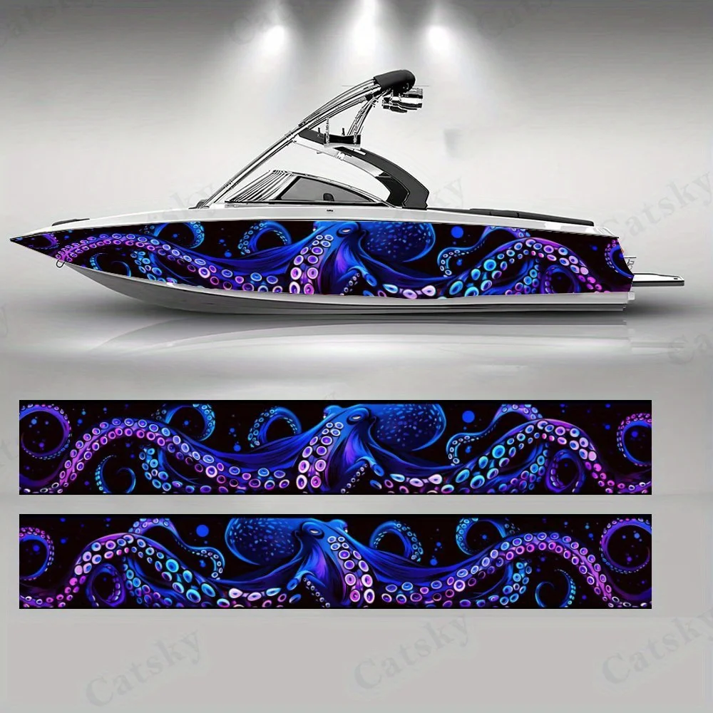 

Deep Sea Giant Octopus Boat Stickers, PVC Waterproof Durable Vinyl Wrap Decals for Fishing Boats, Durable and Stylish Graphic De