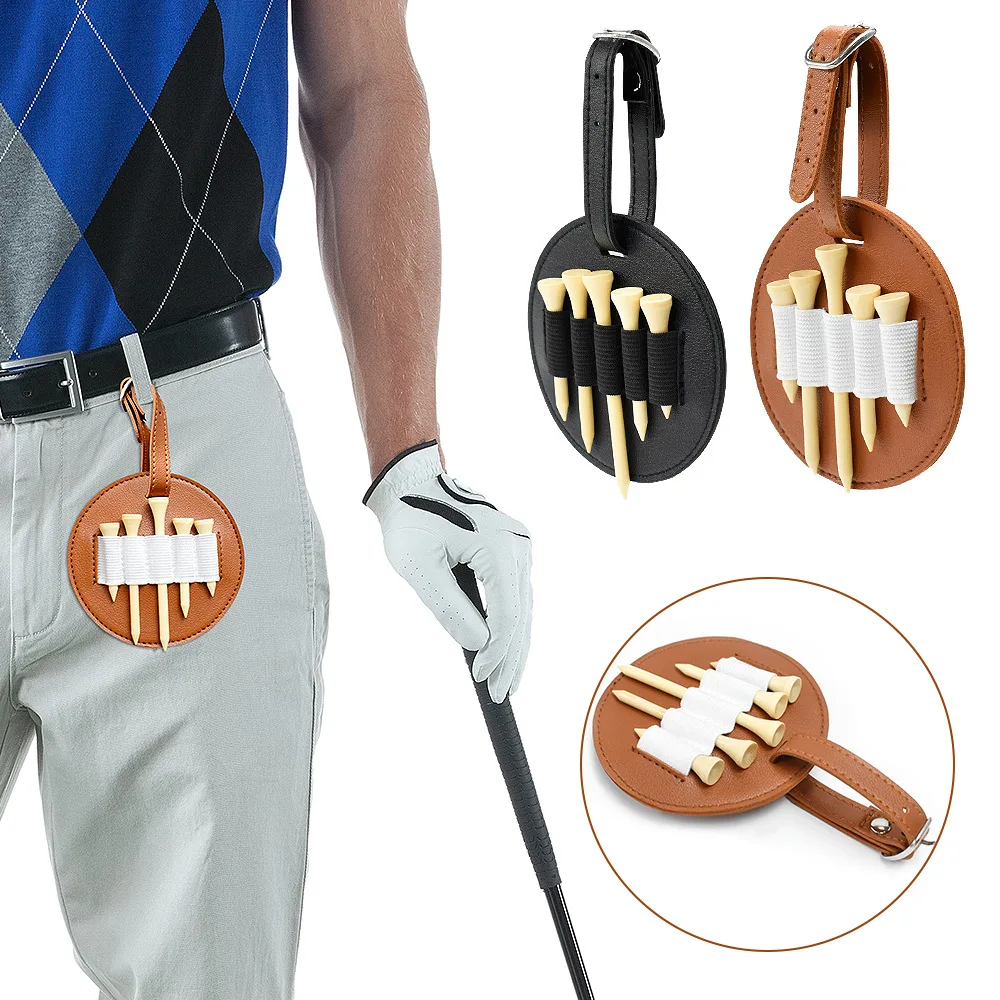 

Golf Stud Insert Bag Outdoor Waist Hanging Leather Golf Stud Storage Bag