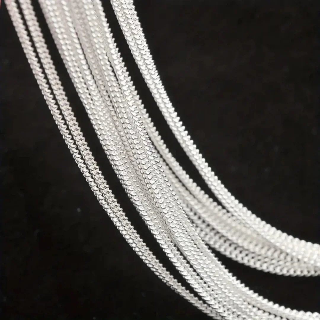 925  Silver Necklace 16/18/20/22/24/26/28/30 Inches 2MM String Chain For Women Men High Quality Jewelrys Gifts