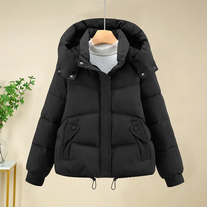 2025년 신상 겨울 다운 코튼 재킷 여성용 한국 스타일 루즈 캐주얼 후드 코트 여성 파카 두꺼운 따뜻한 외투 오버코트