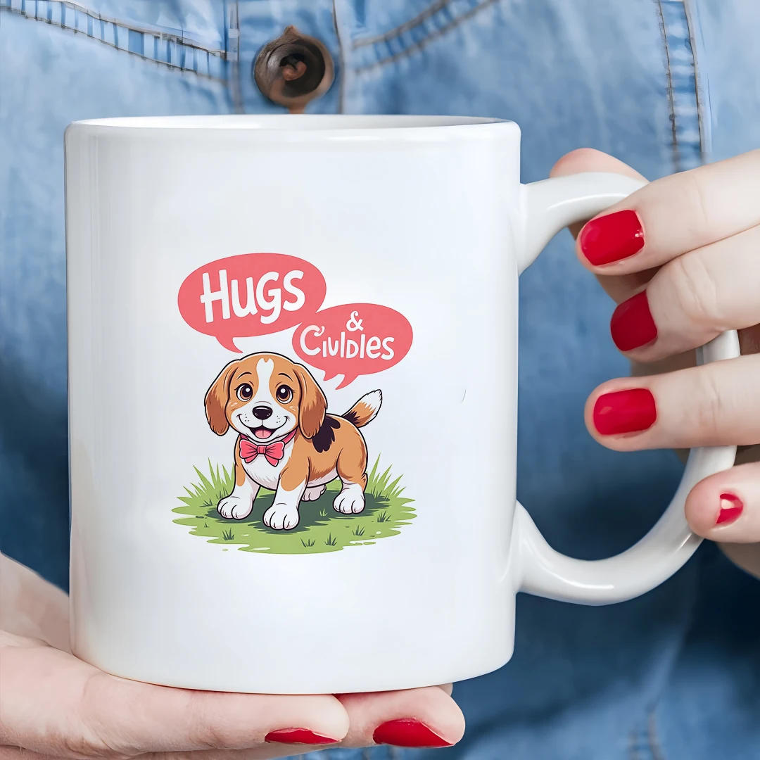 

11oz Puppy Cartoon Mug for Kids and Pet Lovers Christmas Gift for Family and Office