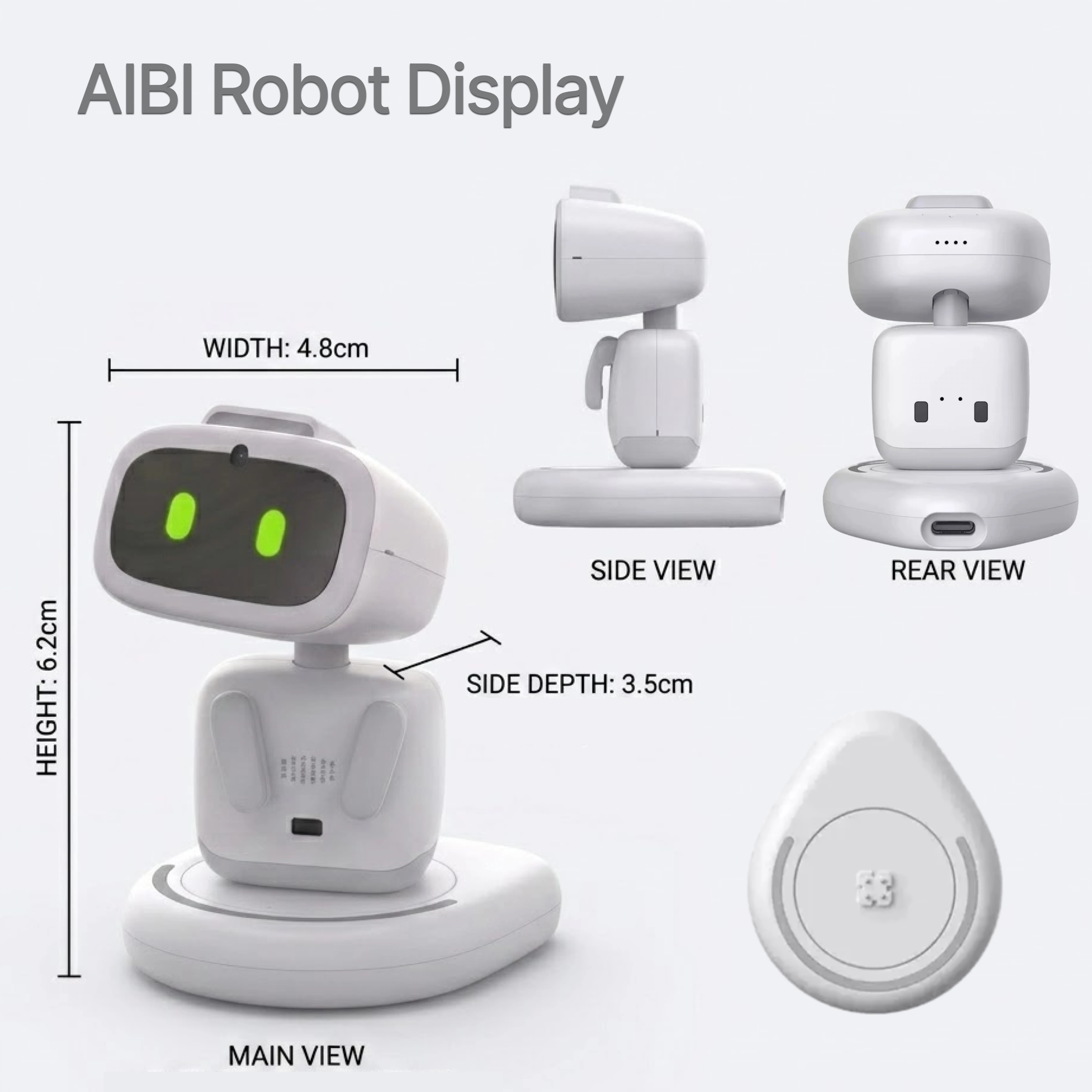 AIBI Ai ポケットロボット | AIペット、Bluetooth Wifi接続、回転