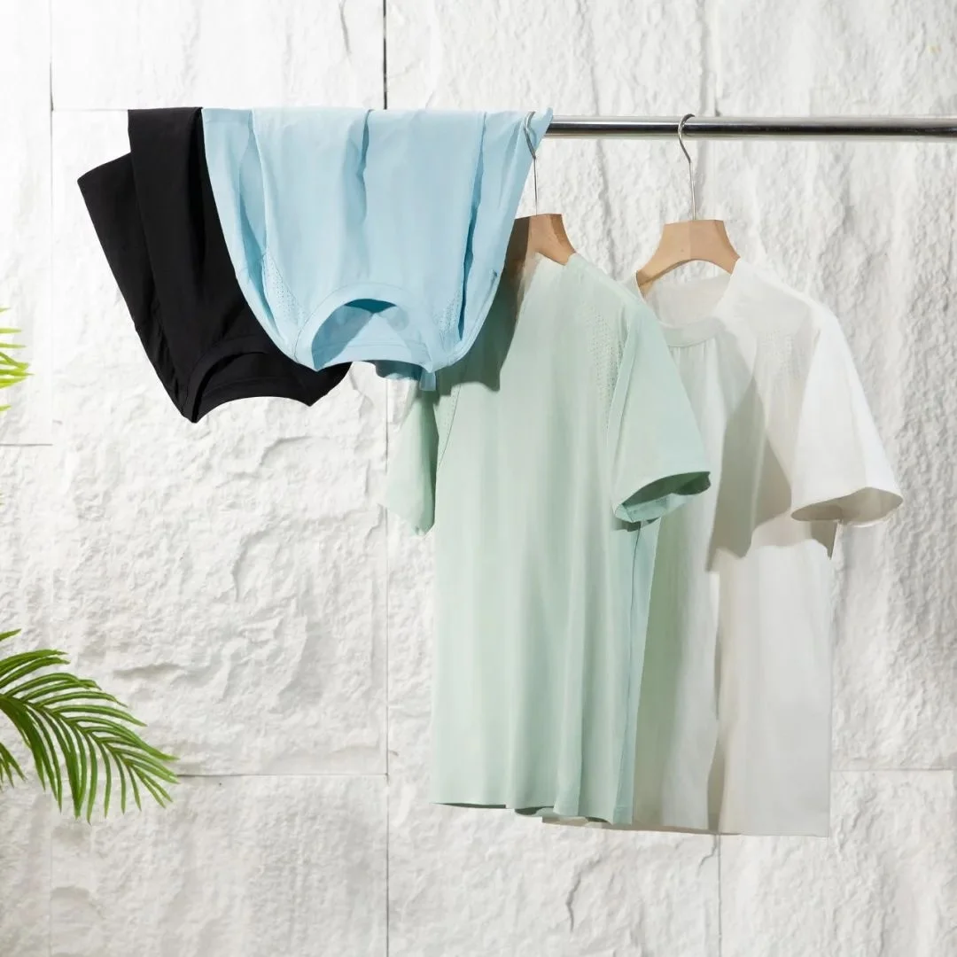 تي شيرت Qui Dry Laser مثقوب فضفاض مناسب ثلاثي الأبعاد مصمم ort Sve تي شيرت قطني مسامي للرجال والنساء للاستخدام الخارجي #4