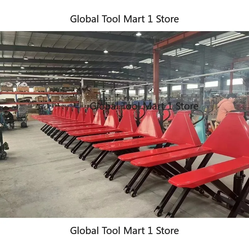 1000kg Manual Hydraulic Scissor High Lift Pallet Truck Hand Forklift