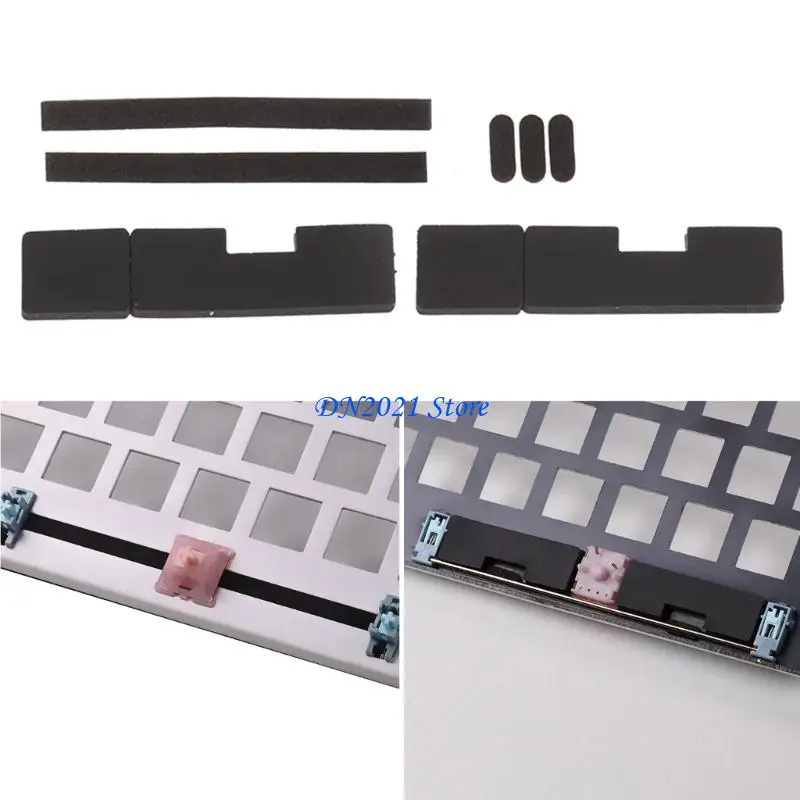 F3KE 6PCS High Elasticity EVA Foam Padding Set For Mechanical Keyboard Stabilizers Noise Absorption