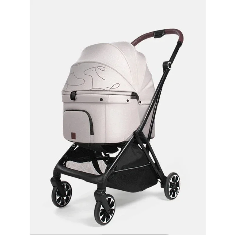 Lightweight folding one-click automatic collection, small dog pet cart, cat and dog cart shock absorption