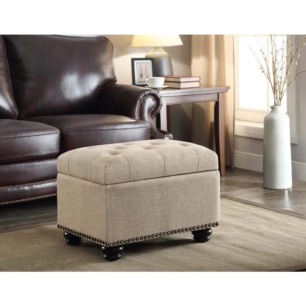 Stools & Ottomans, Convenience Concepts Designs, Contemporary Foot Stool and Seat with Hinged Lid, Stools & Ottomans