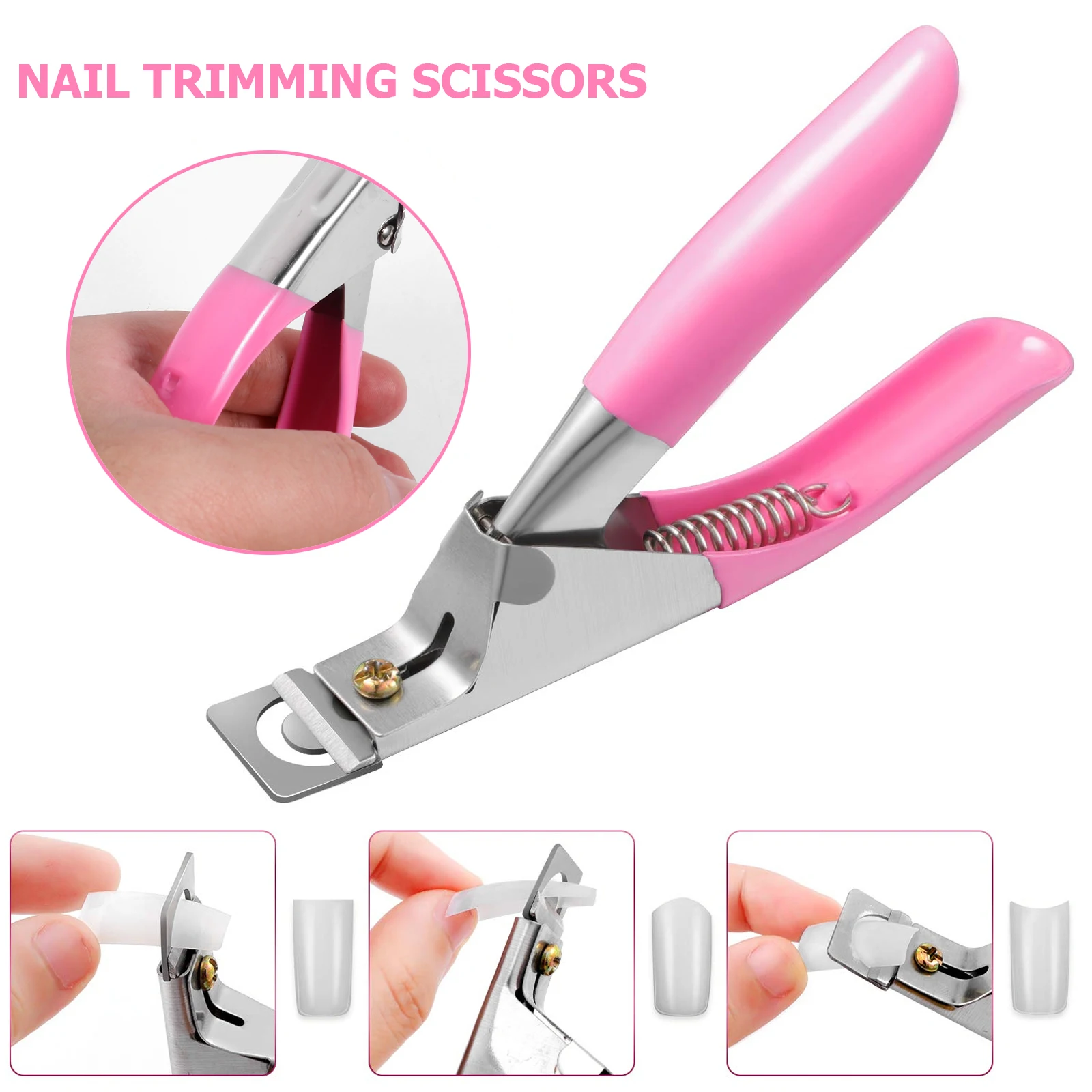 

2 s Nail Scissors Tip Clip Extension Clamps Trimmer Artificial Transparent DIY Manicure Art Set Lightweight Safe Portable