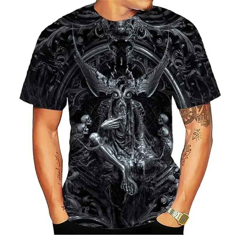 Horror Movie Alien Predator Printed T Shirt For Men Fashion Streetwear Hip Hop 3d Tee shirt Summer Casual Oversized Top Clothing