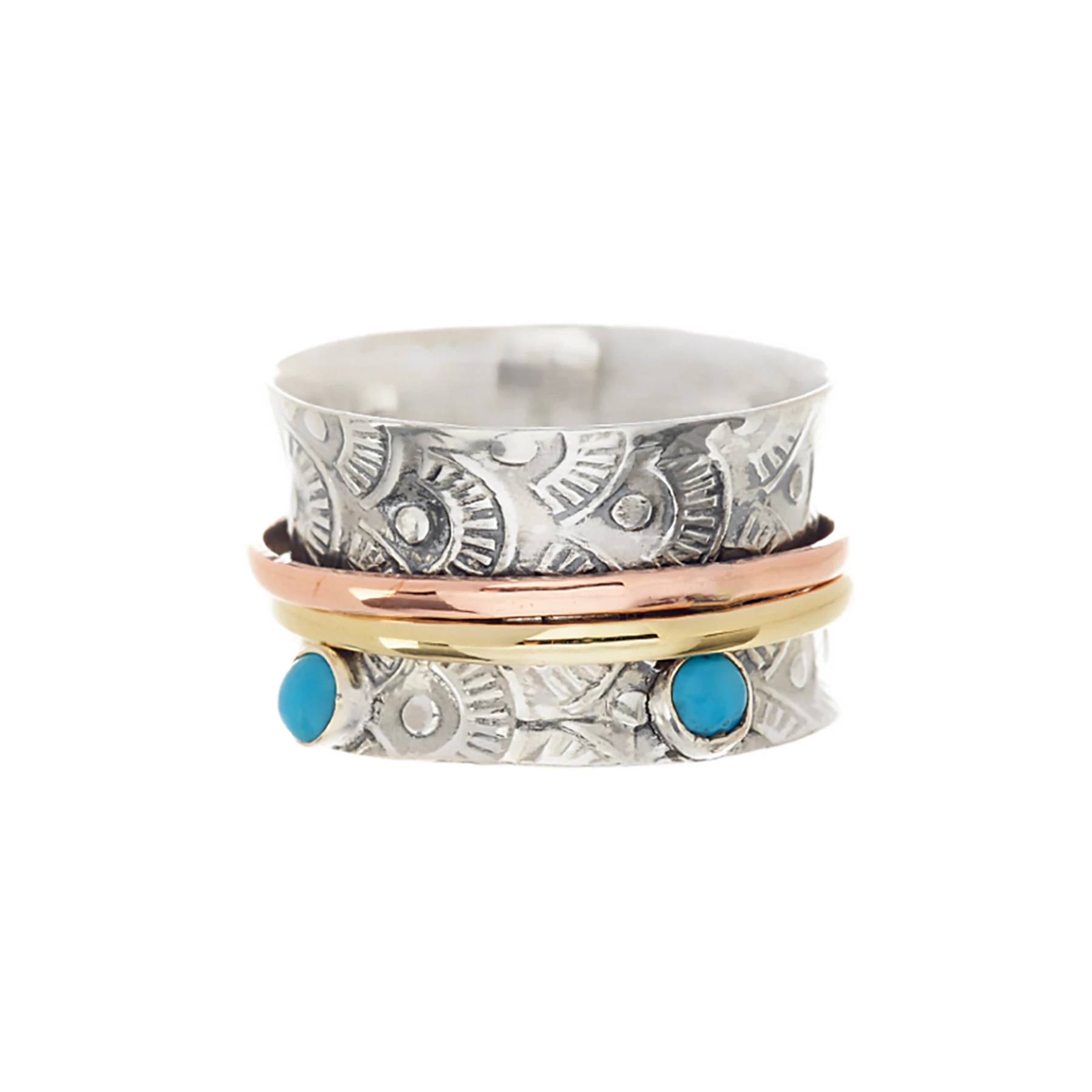 

Handmade Turquoise Spinner Ring Fashion Spinner Ring for Women