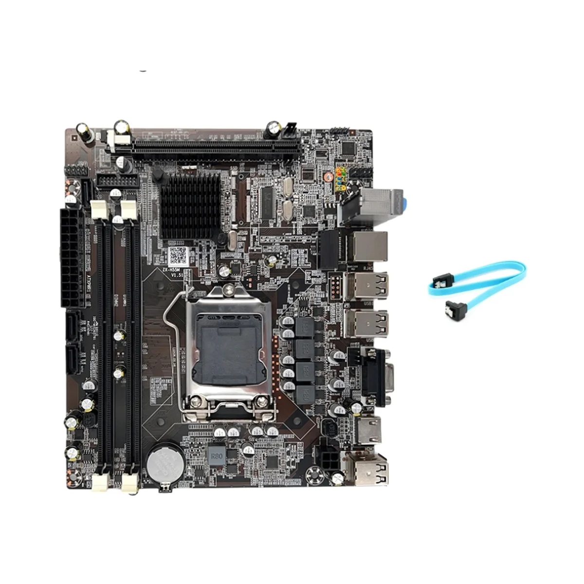 

Материнская плата H55 LGA1156 с поддержкой I3 530, I5 760, процессор DDR3, память, материнская плата для настольного компьютера с кабелем SATA