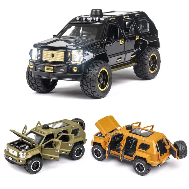 KaKBeir 1:24G.PATTON coche modelo de coche de aleación fundido a presión coche de juguete modelo Pull Back juguete para niños coleccionables envío gratis