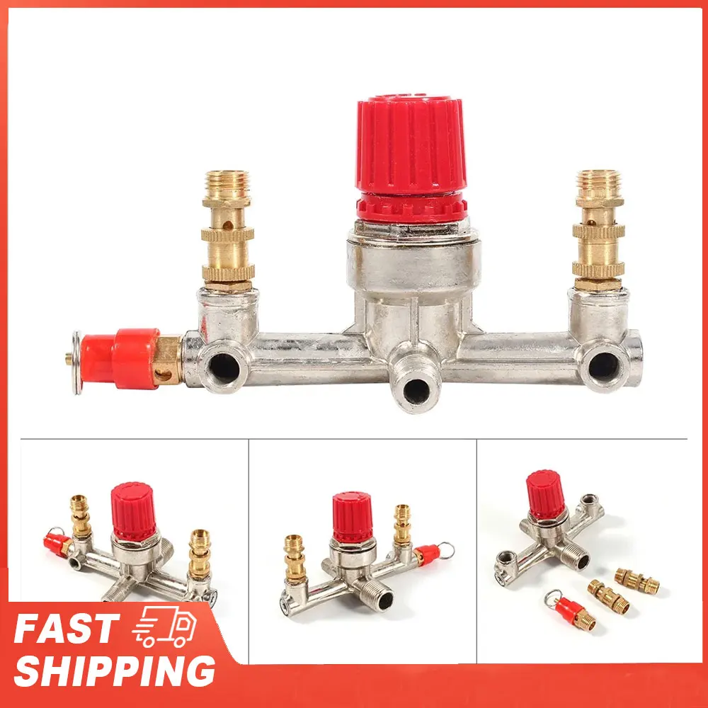 

Air Compressor Switch Pressure Regulator Valve Double Outlet Tube Alloy Air Compressor Switch Pressure Regulator Valve Fit Part
