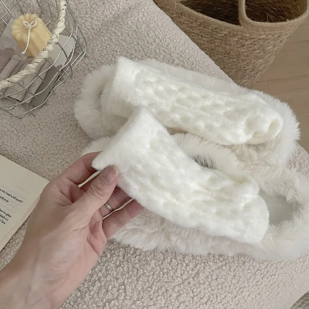 Sleep Socks Winter Velvet Socks Solid Color Soft Cotton Socks Fluffy Warm Fleece Socks Women