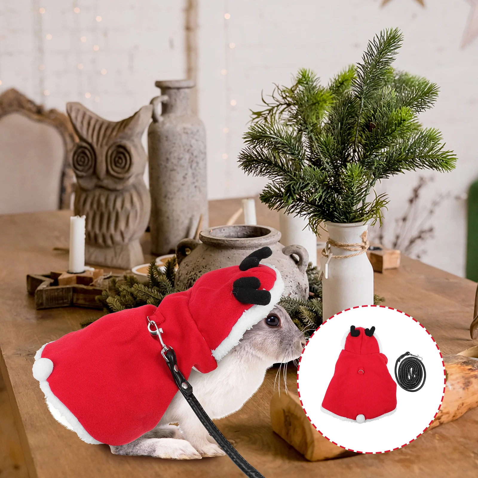 

Pet Clothing Bunny Harness Warm Rabbit Garment Traction Strap For Outdoor Indoor Activities Rabbit Harness With Leash