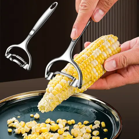 Stainless Steel Corn Stripper Knife Reusable Corns Threshing Peeling Tool Corn Peeler Separator Fruit Vegetable Kitchen Gadgets