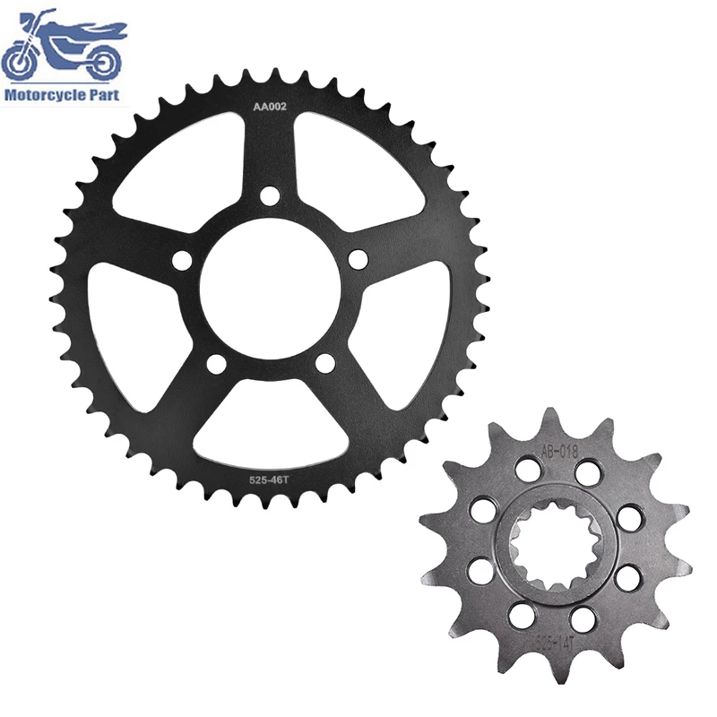 

Motorcycle Front Rear Sprockets 20CrMnTi For Benelli BJ600 TNT600 BN600GT 16-17 BN600 R 600R 14-17 BN600 16-17 46T/14T Tooth 525