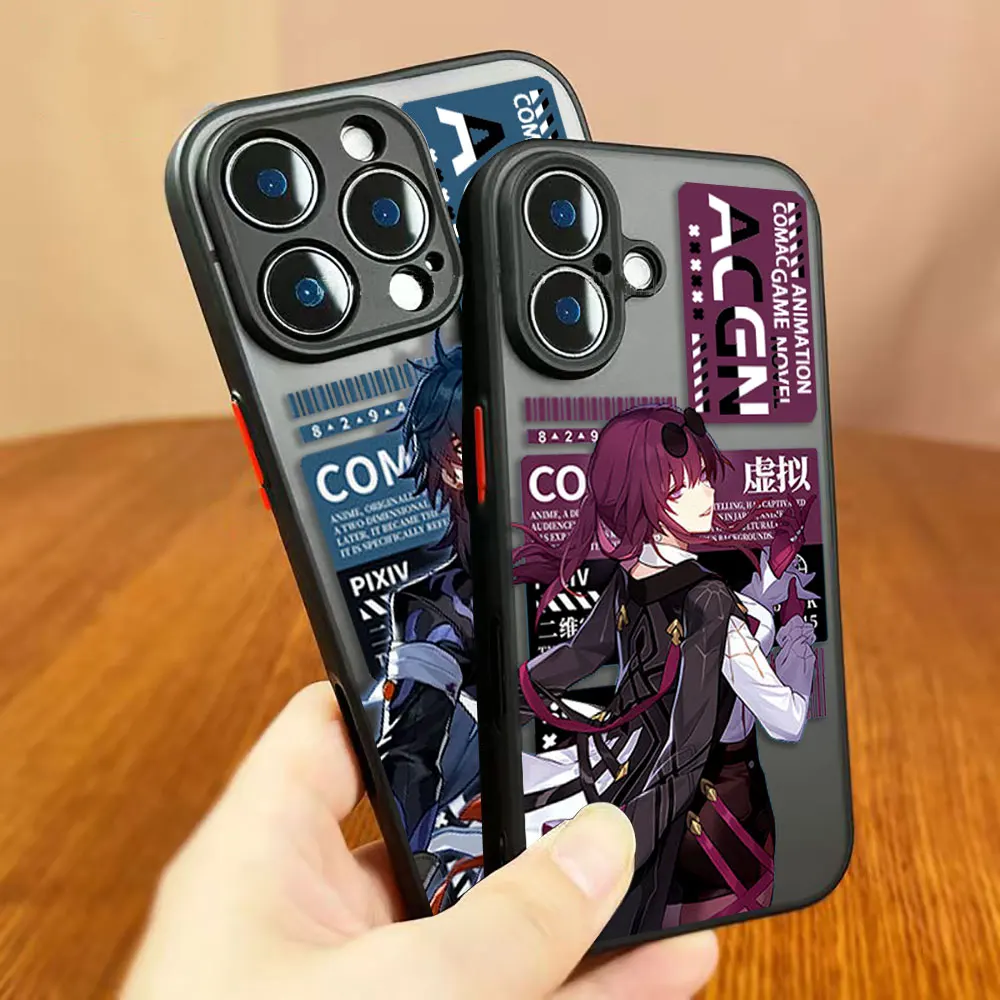 

Honkai Star Kafka Dan Heng Rail Cover Matte Phone Case For Samsung S25 S24 S23 S22 S21 S20 FE S10 S9 S11E S30 S11 Ultra Funda