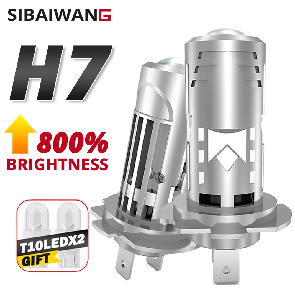 New H7 LED Projector Lens Headlight Car Bulb 1:1 Wireless Canbus 6000K  h7 led Car Headlight Lens with Fan Fog Light Plug&Play