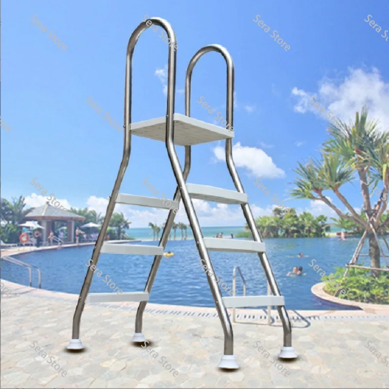 Swimming Pool Double-sided Escalator Thickened Stainless Steel Handrail Anti-skid Ladder  Swimming Pool Accessories