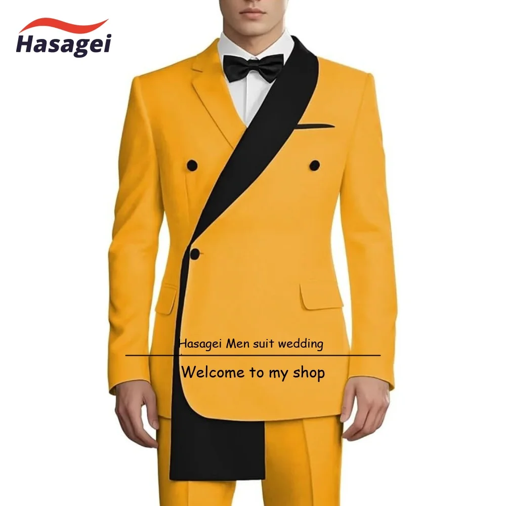 

Elegant Men's Suit 2 Piece Slim Fit Blazer Wedding Tuxedo Groom Jacket Pants New Fachion Custom Men Suit