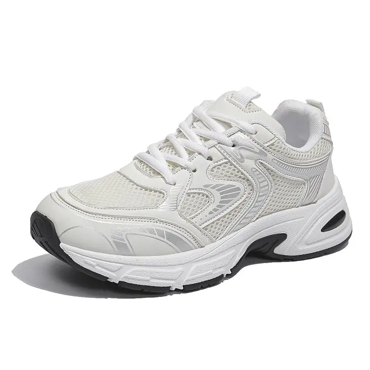 Atmungsaktive Mesh-Sneaker für Damen, Chunky Dad-Sneaker mit runder Zehenkappe, dickem, erhöhtem, stoßdämpfendem Boden, lässige Plateau-Wanderschuhe – Detail 2