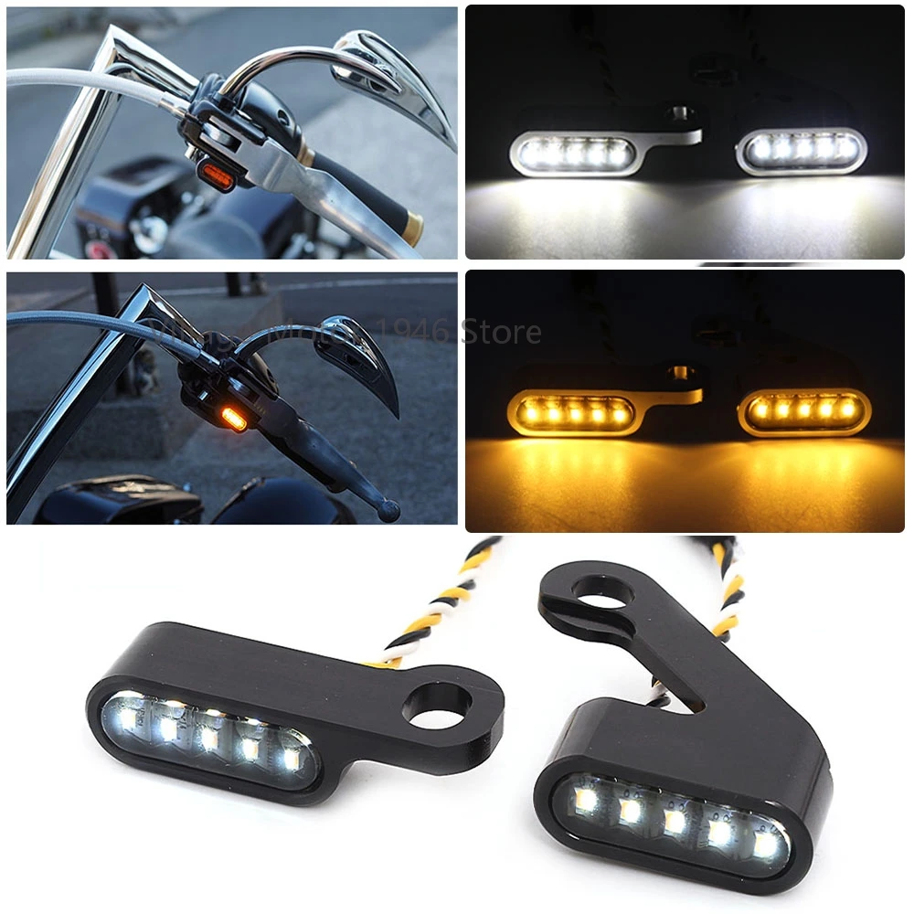 

2PCS Mini LED Motorcycle turn signal Light modified accessories Indicators light DC 12V Fits For Harley Sportster XL 2004-2021