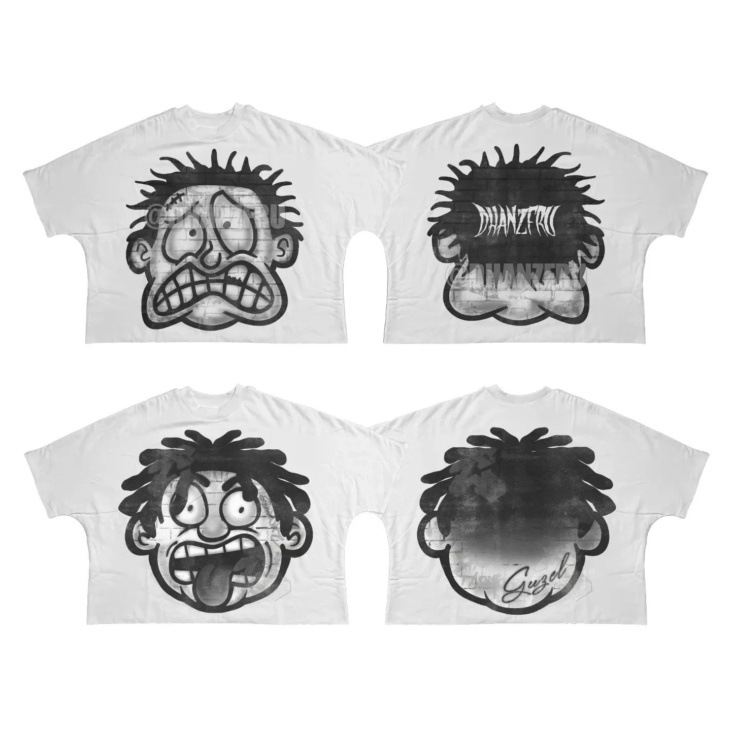 

Y2K New Short Sleeve Men Women Harajuku Gothic Cartoon Characters Graphic Printed Oversized Hip Hop Cotton Material T Shirt