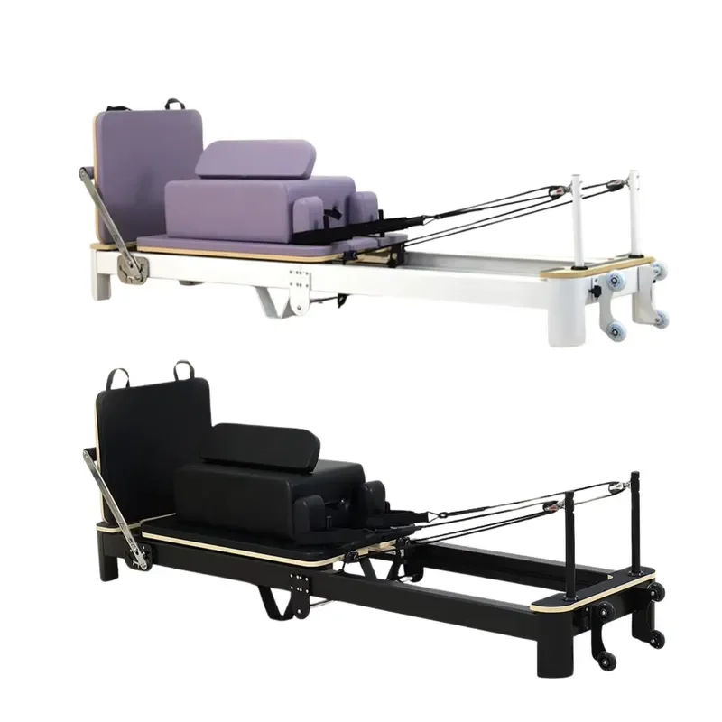 Foldable Aluminum Pilates Reformer Machine with Portable Design for Home Fitness and Pilates Studio Use