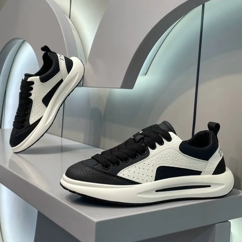 Men's Summer Breathable Fashion Trendy Versatile Casual White Sneakers for Teenagers Non-Slip Sports Thick-Soled Board Shoes