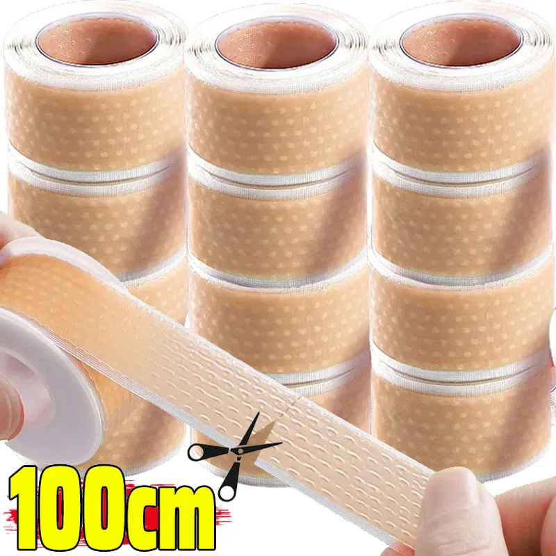 100cm Invisible Silicone Gel Heel Stickers Anti-wear Pain Self Relief Adhesive Heel Protector Multifunctional Foot Care Sticker