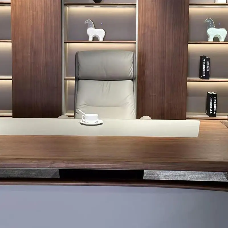 Segretario moderno Scrivania da ufficio Esecutive Scaffale minimalista di lusso Scrivania da ufficio Mobili da ufficio insoliti in legno di alta qualità