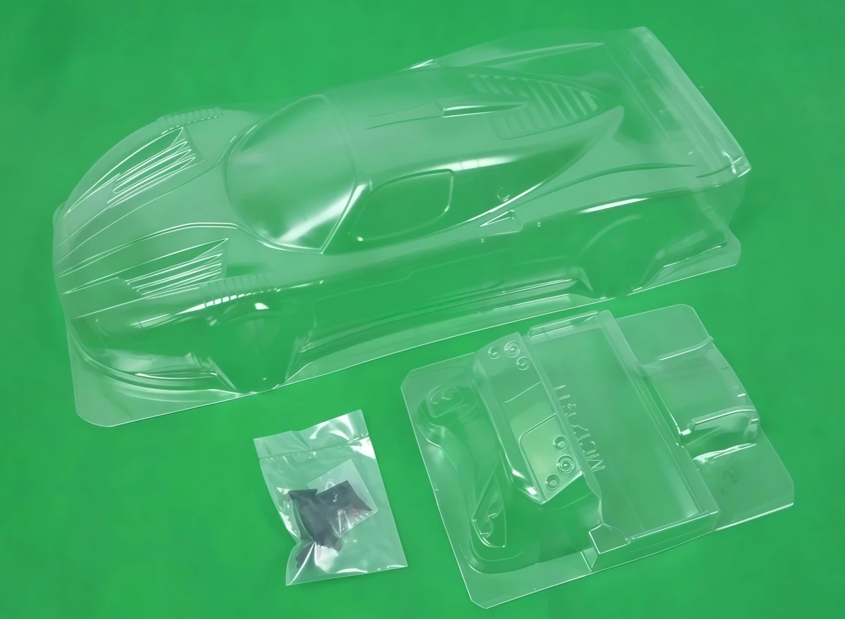 Team C TC212 1/10 MC12 GT1 Clear PC Body Shell 190mm Width W/ Rear Wing, Light Buckets & Decals For RC On-Road Car