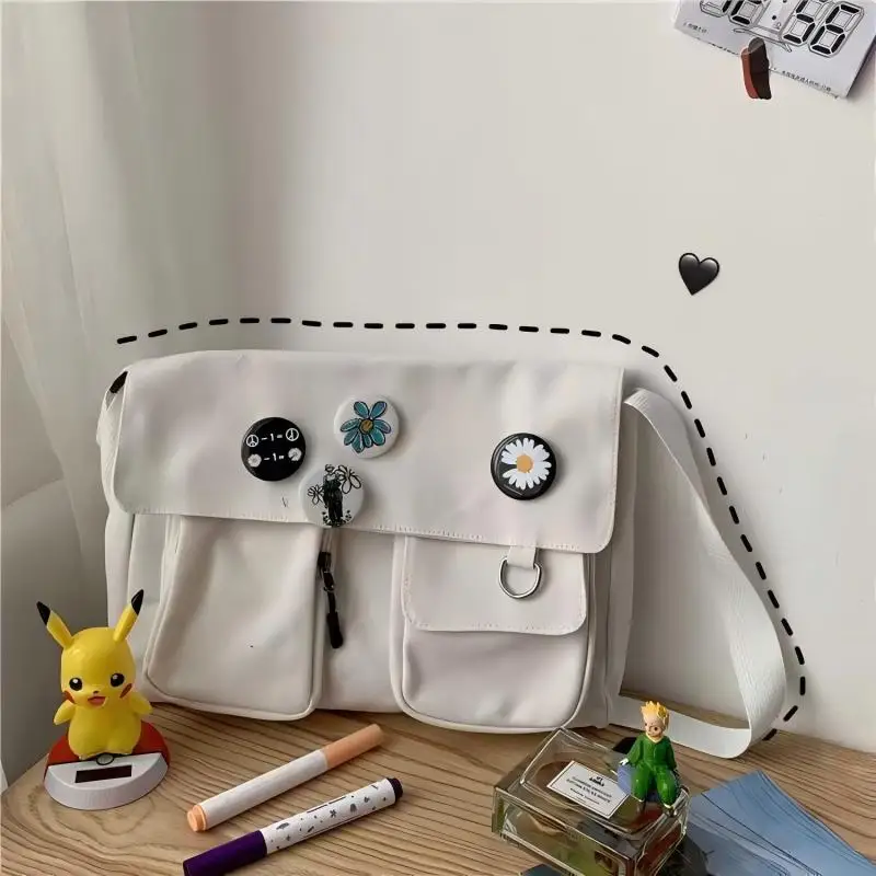 Women Canvas Crossbody Messenger Bag Fashion Shoulder Bag Casual Daily Satchel for Teen Girls Students Outdoor Daily Commute Use view 4