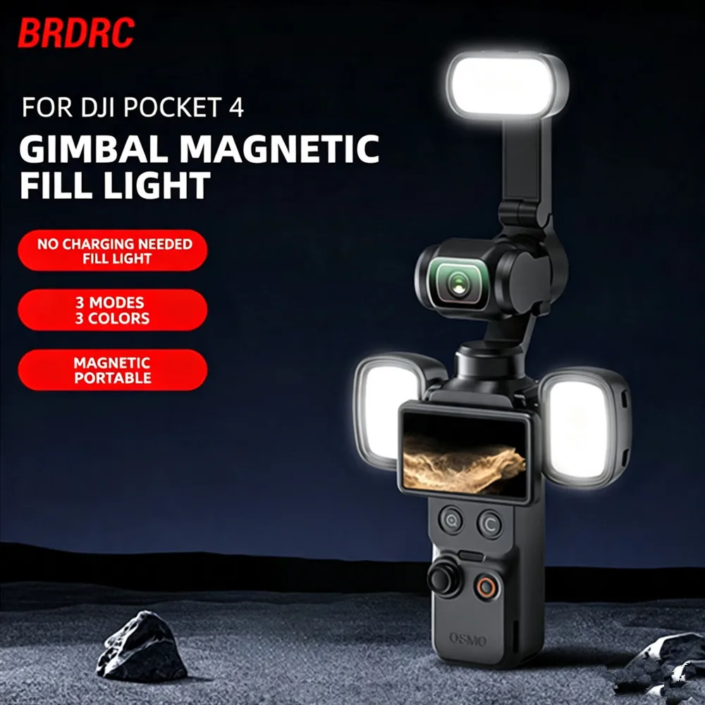 For DJI OSMO POCKET 4 Fill Light Camera Handheld Selfie Light Flash Accessories 180° Adjustment For Multi-Angle Lightings