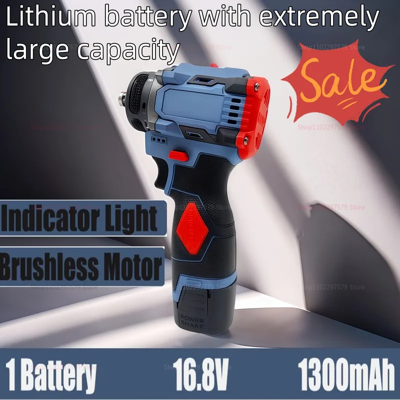 ไขควงไฟฟ้าไร้สาย 2 in 1 แรงดัน 16.8V มอเตอร์ไร้แปรงถ่าน แรงบิด 45Nm เครื่องมือไฟฟ้าอเนกประสงค์สำหรับซ่อมแซมอุปกรณ์อิเล็กทรอนิกส์