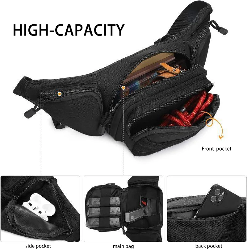 Outdoor Leisure Waist Bag Men Waist Fanny Pack Urban Health Walk Waist Bag Multifunctional Hiking Running Sports Bodypack