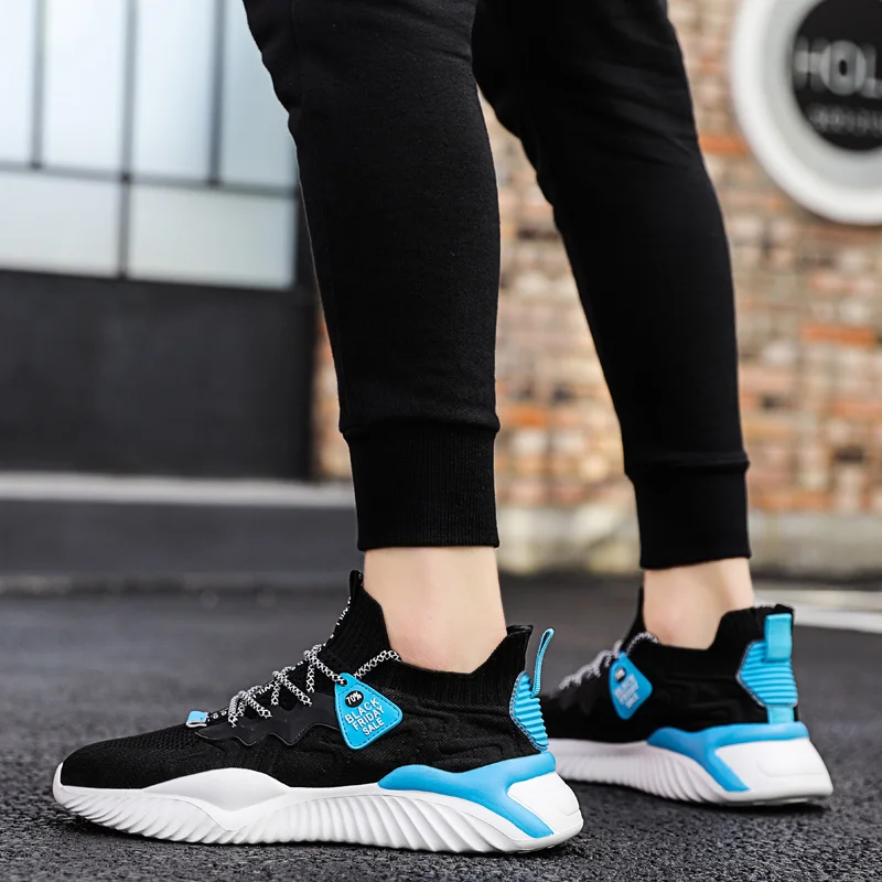 Summer Hot Sale Knit Men Running Shoes Cheap Light Breathable Men\'s Jogging Sneakers Comfortable Anti-slip Male Exercise Shoes