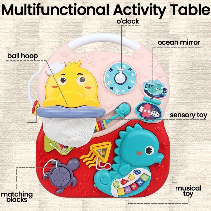 Baby Toys Activity Table Multi-Functional Musical Sound Maker Newborn Gift Sensory Toys Movement Developing Educational Learing