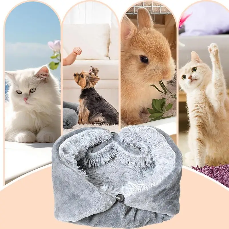 Plush Kitten Pad Convertible Pet Mat Cute Warm Pet Bed Mat Cover Cat Dog Soft Blanket Warming Cat Bed Mat Washable Pet Supplies