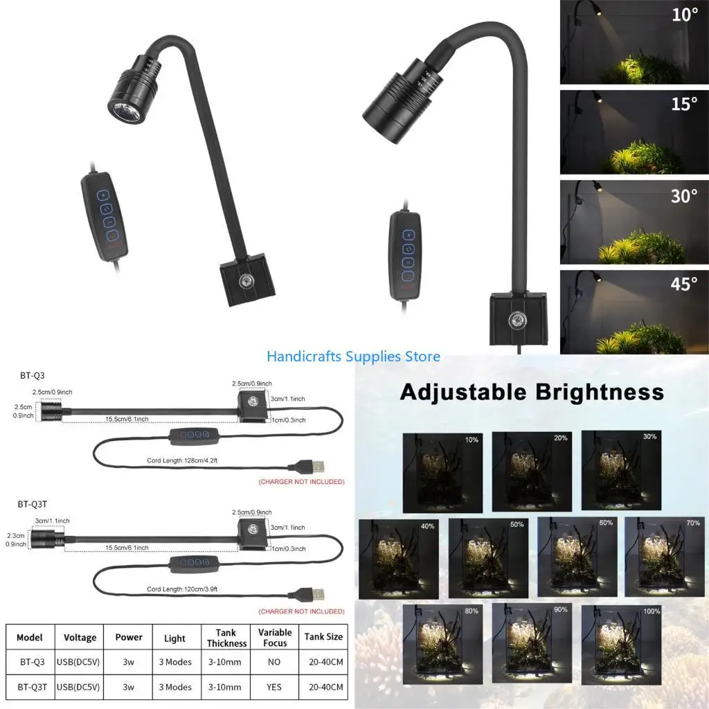 R1WA Flexible Tube USB Marinepark Light Modifiable Corner For Fish Cistern Decoration