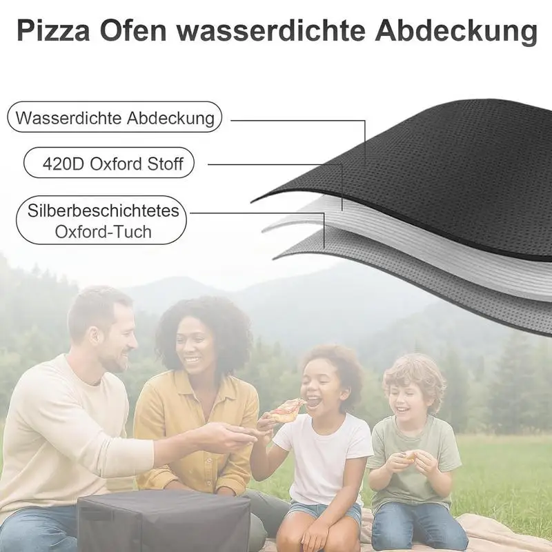 

Pizza Oven 420D Cover Double SnapDrawstring Oven Cover Outdoor Sunscreen Protect Dustproof Waterproof Grill Case BBQ Accessory
