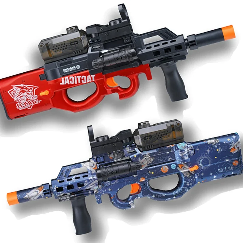 P90 Pistolet zabawkowy Soft Bullet Gun Shoot Weapon Water Gel Bomb Elektryczny pistolet do paintballa Karabin dla dzieci Chłopiec Piłka zewnętrzna