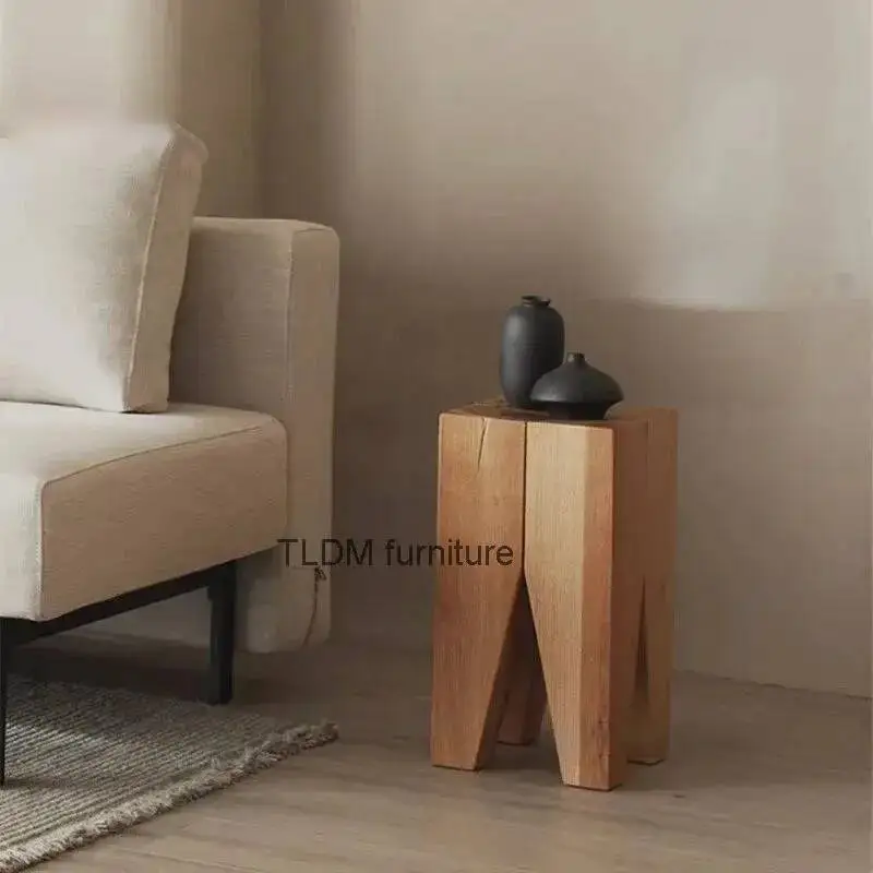 Table Modern Solid Wabi-sabi Wood Coffee Furniture Tables Stump Homestay Hotel Side Decoration Retro Creative Tea Table