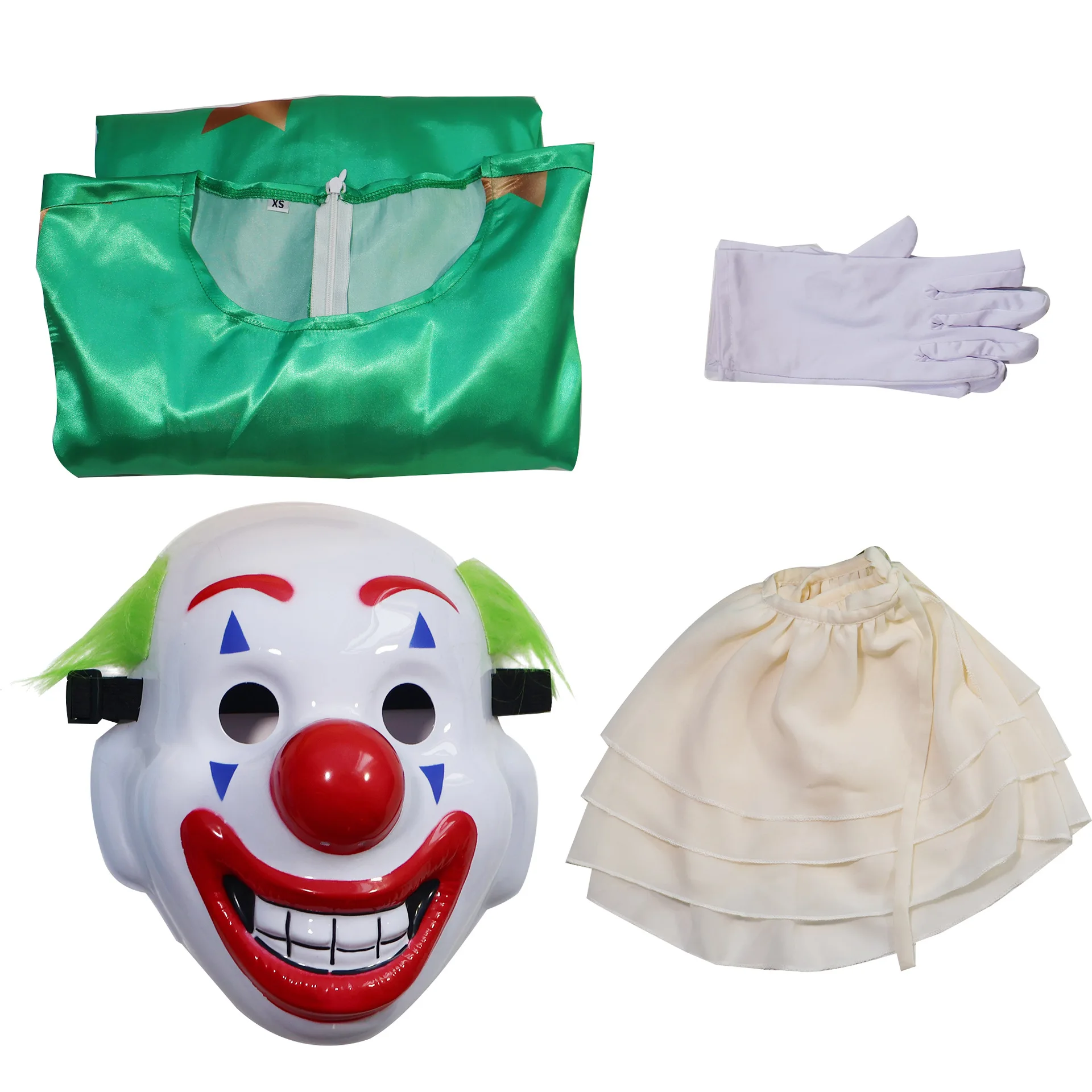 New Clown Halloween Cosplay Costumes Party Funky Onesies Cosplay Props Horror Movie Stephen King\'s It Clothes Mask