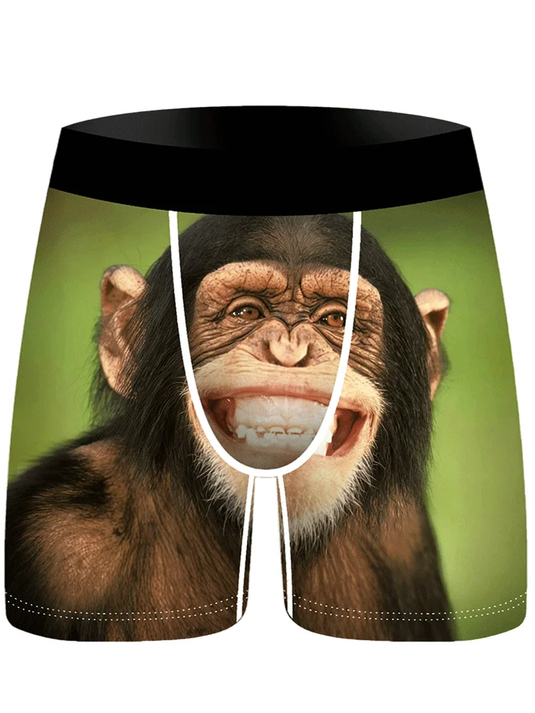3Pcs Men Underwear Boxers Flame Lion Print Man Boxershorts Breathable Men's Panties Lingerie Men Boxer Briefs Underpants