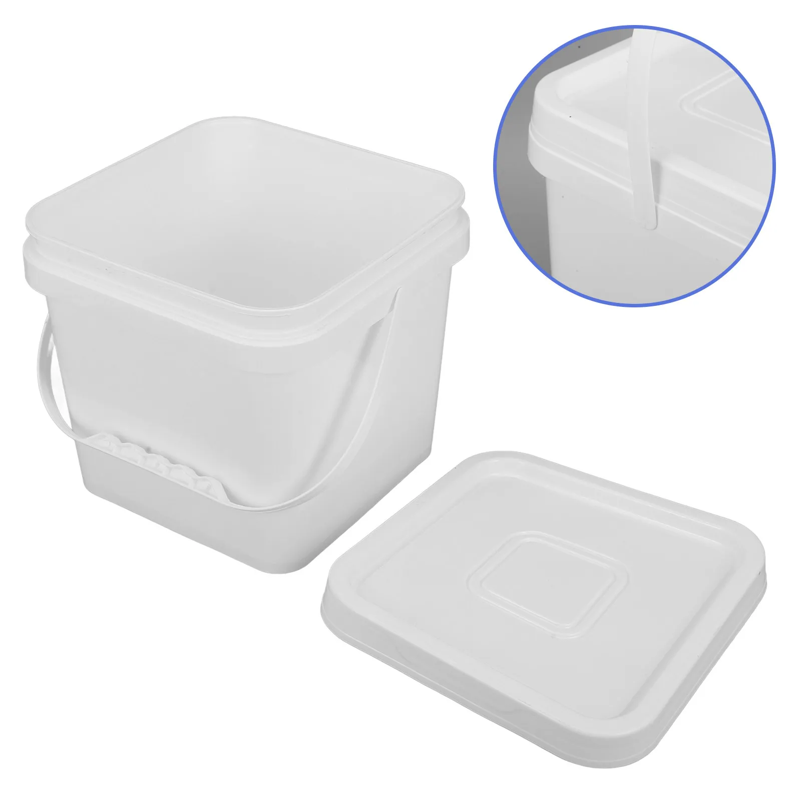 5L Paint Storage Bucket with Tight Seal Lid Comfort Grip Handle Heavy Duty Plastic Container for Artists Contractors Home