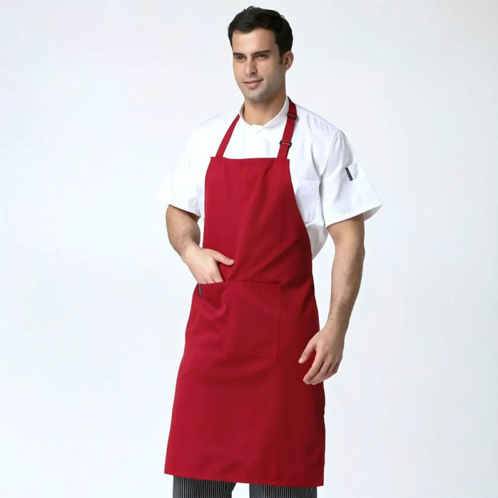 Waterproof Kitchen Apron For Restaurant Staff Cooking Bib Uniform Chef Serving Work Wear Oilproof Durable Textile Cover