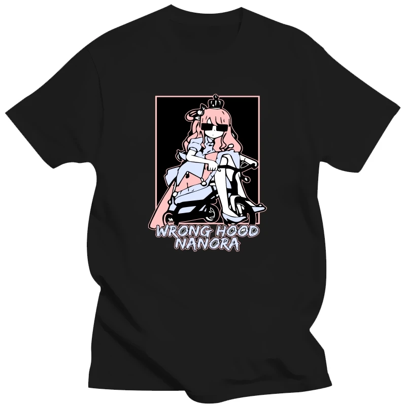 Camiseta Nanora con capucha incorrecta para hombre, ropa Hololive, camiseta novedosa, estampado cómodo, suelto