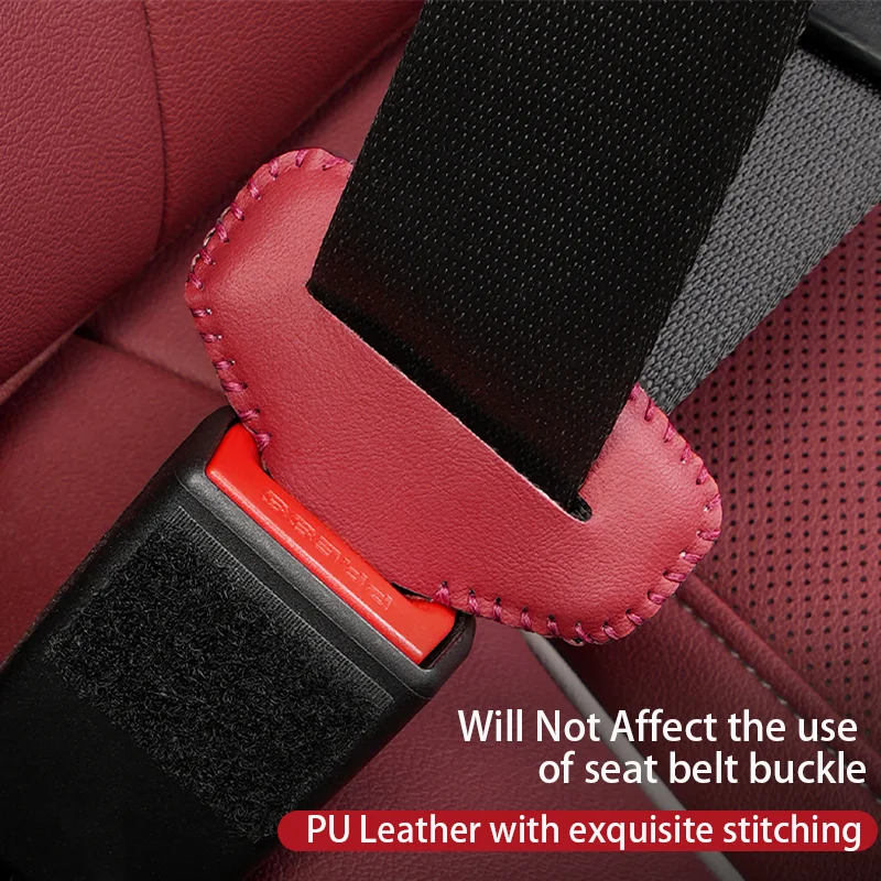 For Porsche Cayenne Macan Panamera Car Seat Belt Buckle Clip Protector PU Leather Anti-Scratch Interior Cover Safety Accessories